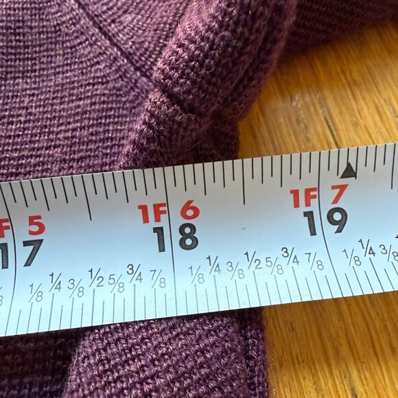 Eileen Fisher Size M Plum Silk Blend Lightweight Open Front Cardigan Sweater - Picture 11 of 13
